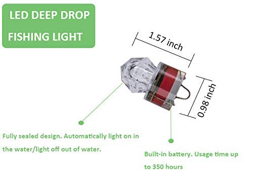 LED 5PACK Water-Activated Flasher lights automatically underwater.