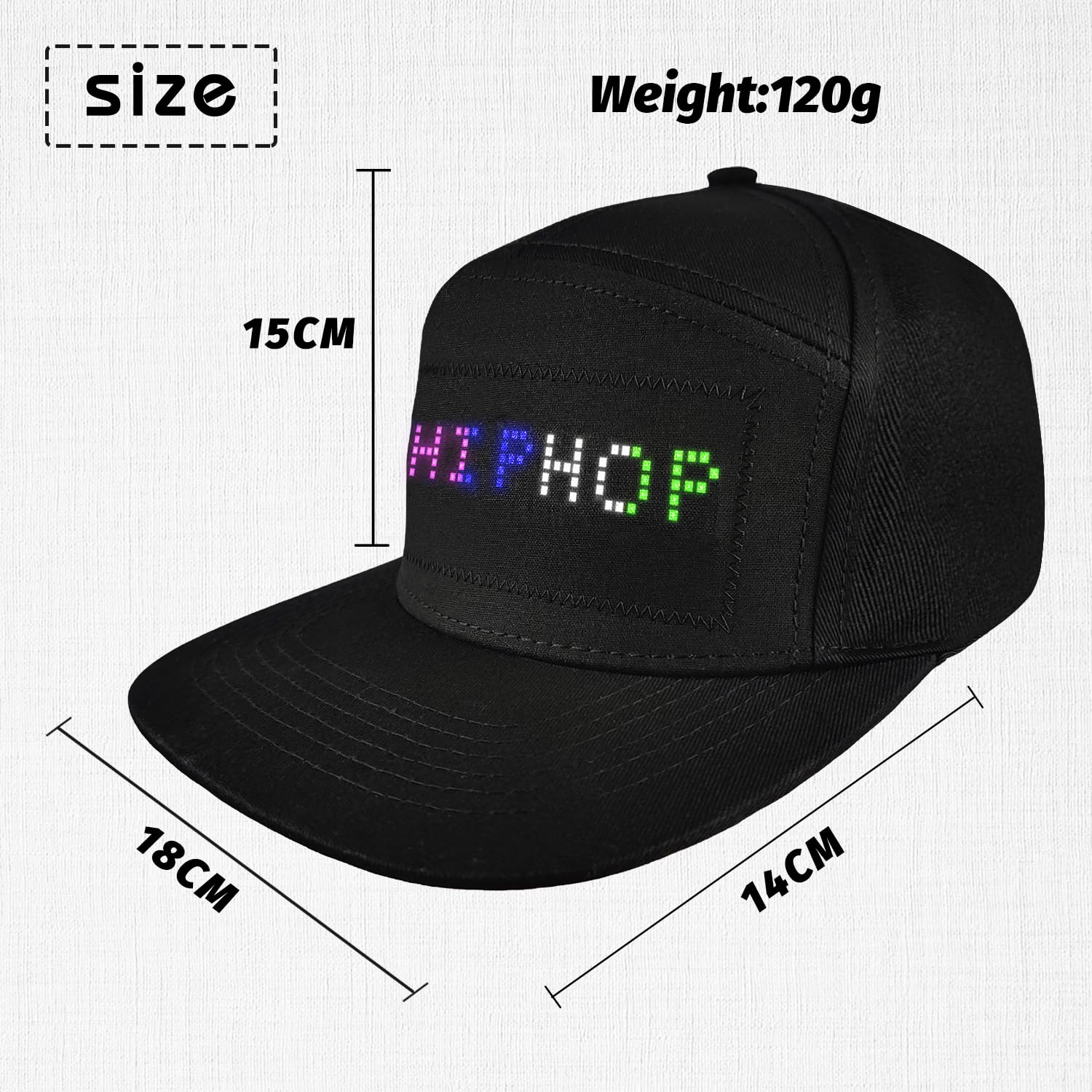 Rechargeable battery inside Mystery Black LED hat