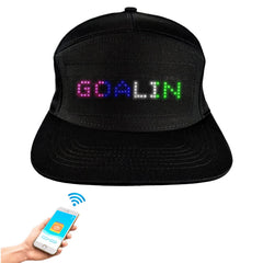 Front view of Mystery Black LED Hats smart baseball cap