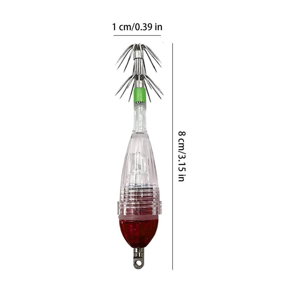 LED Luminouse squid jig hook 8cm night fishing kit for off-shore adventures