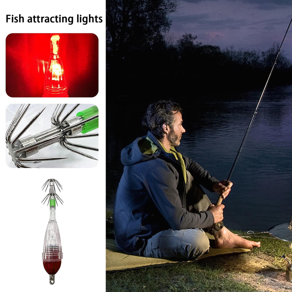 LED Luminouse squid jig hook 8cm saltwater fishing bait designed for marine environments