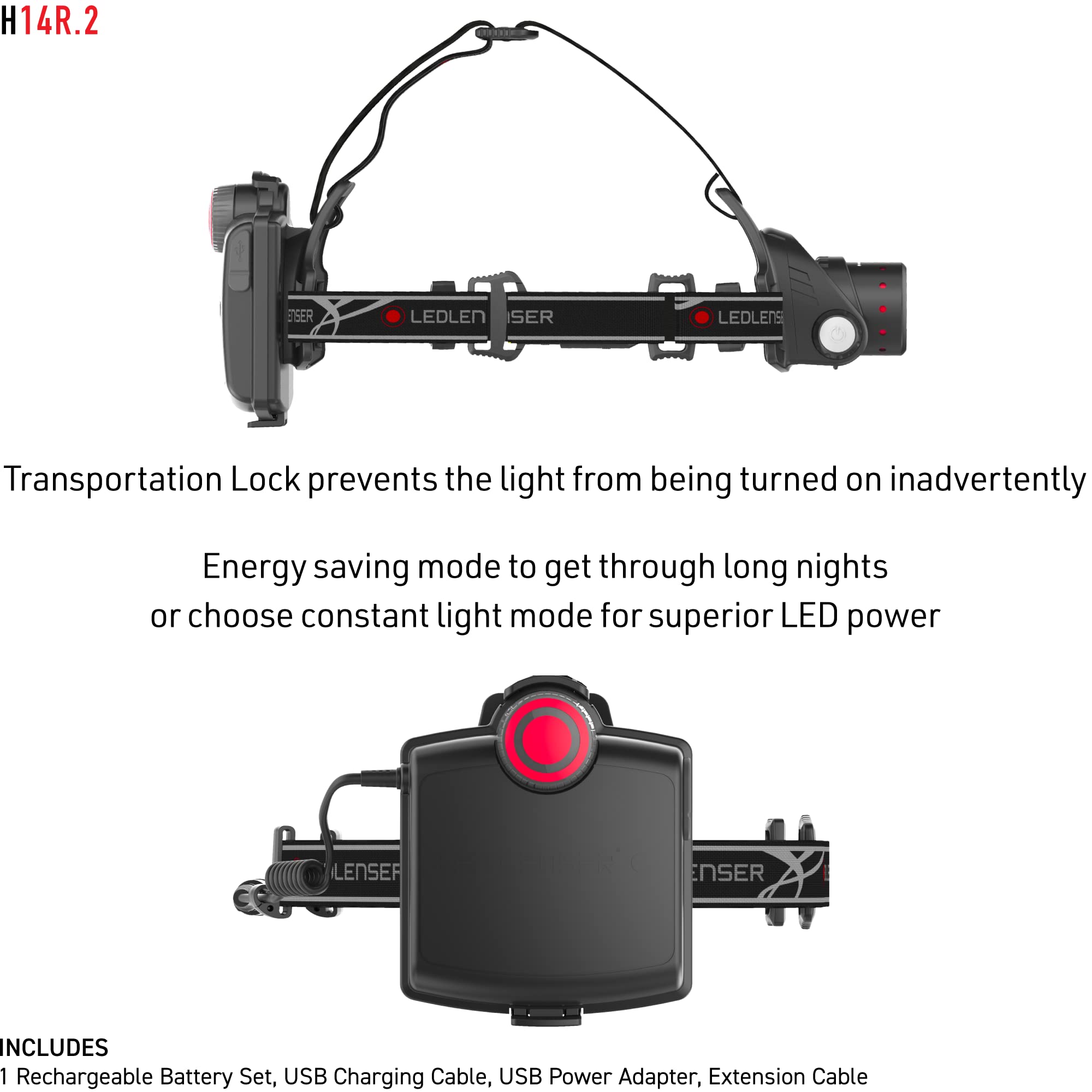 Ledlenser H14R.2 adjustable headband for all-night comfort.