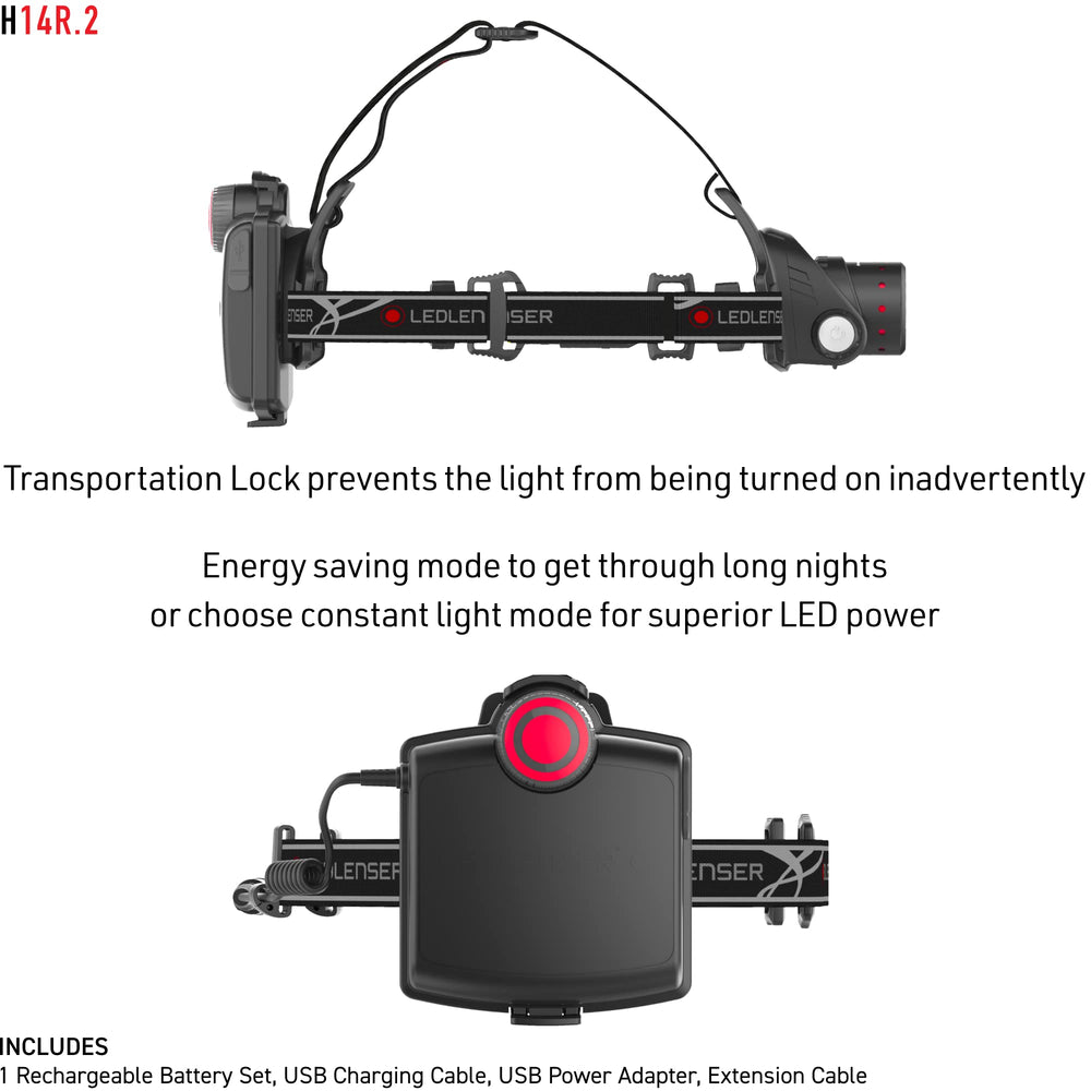 Ledlenser H14R.2 adjustable headband for all-night comfort.