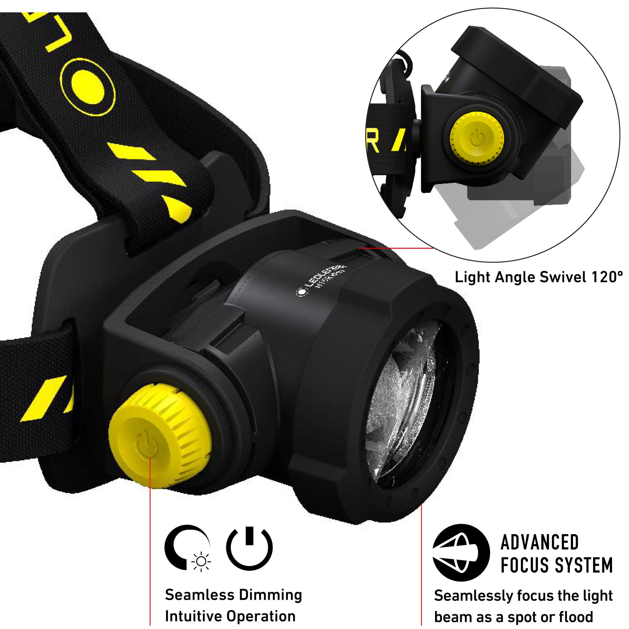Ledlenser H15R advanced focus allows quick spot-to-flood adjustments
