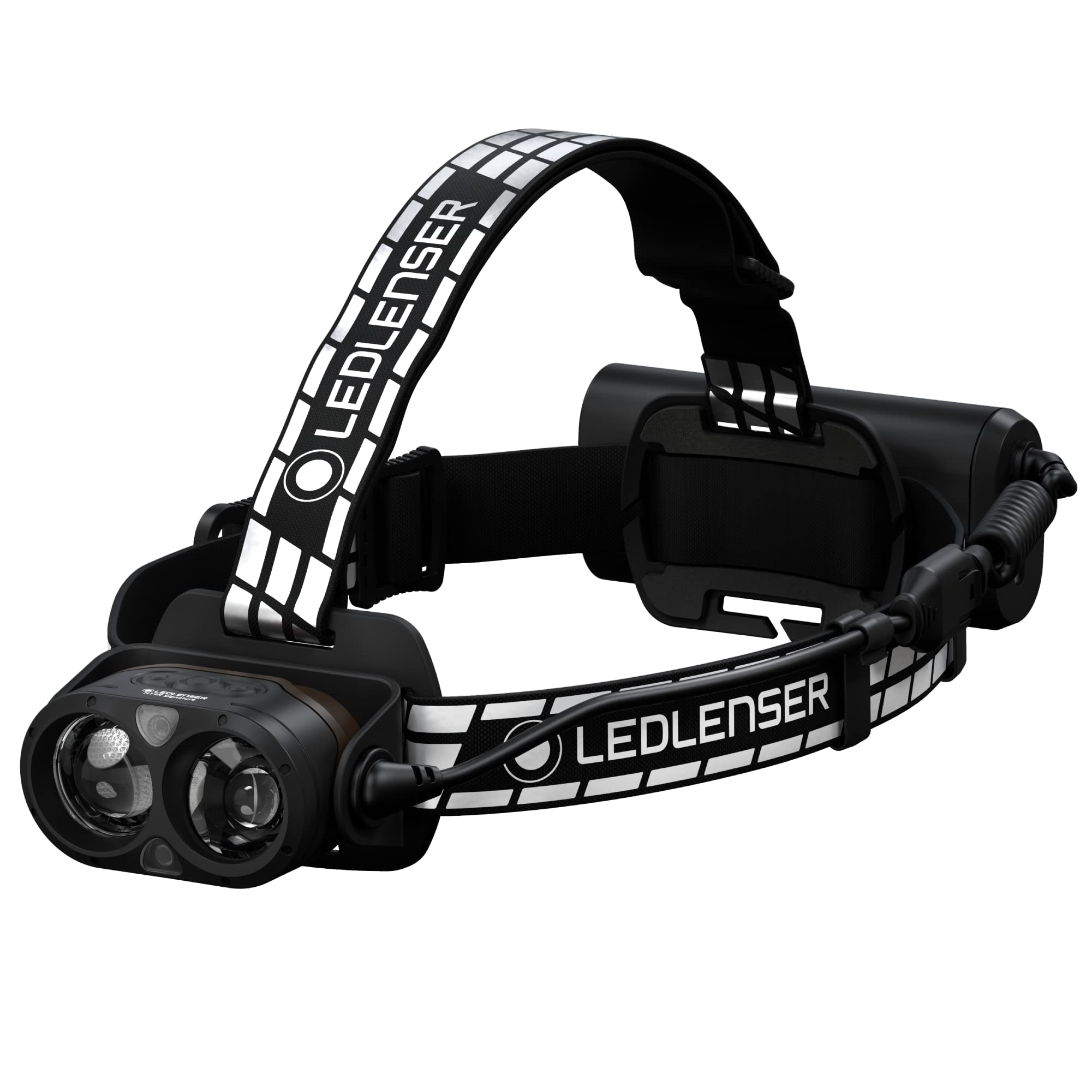 Ledlenser H19R Signature front view showing powerful beam for outdoor visibility