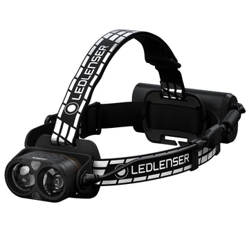 Ledlenser H19R Signature front view showing powerful beam for outdoor visibility