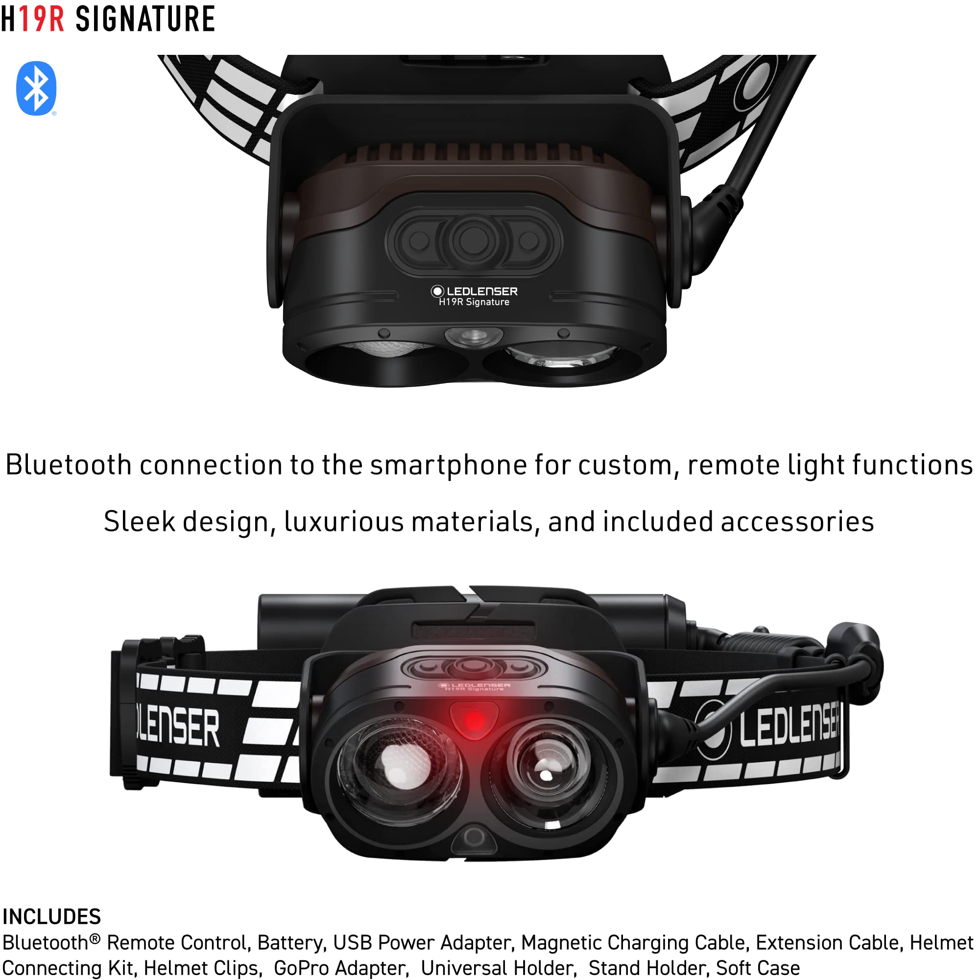Ledlenser H19R Signature GoPro adapter installed for action capture