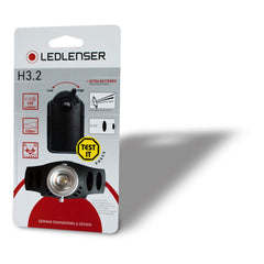 Ledlenser H3.2 beam reaching up to 100 m for distant tasks and visibility