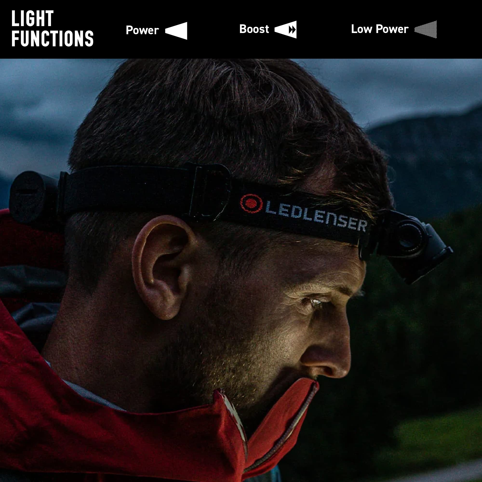 Ledlenser H7R Core stepless dimming for adjustable brightness on demand