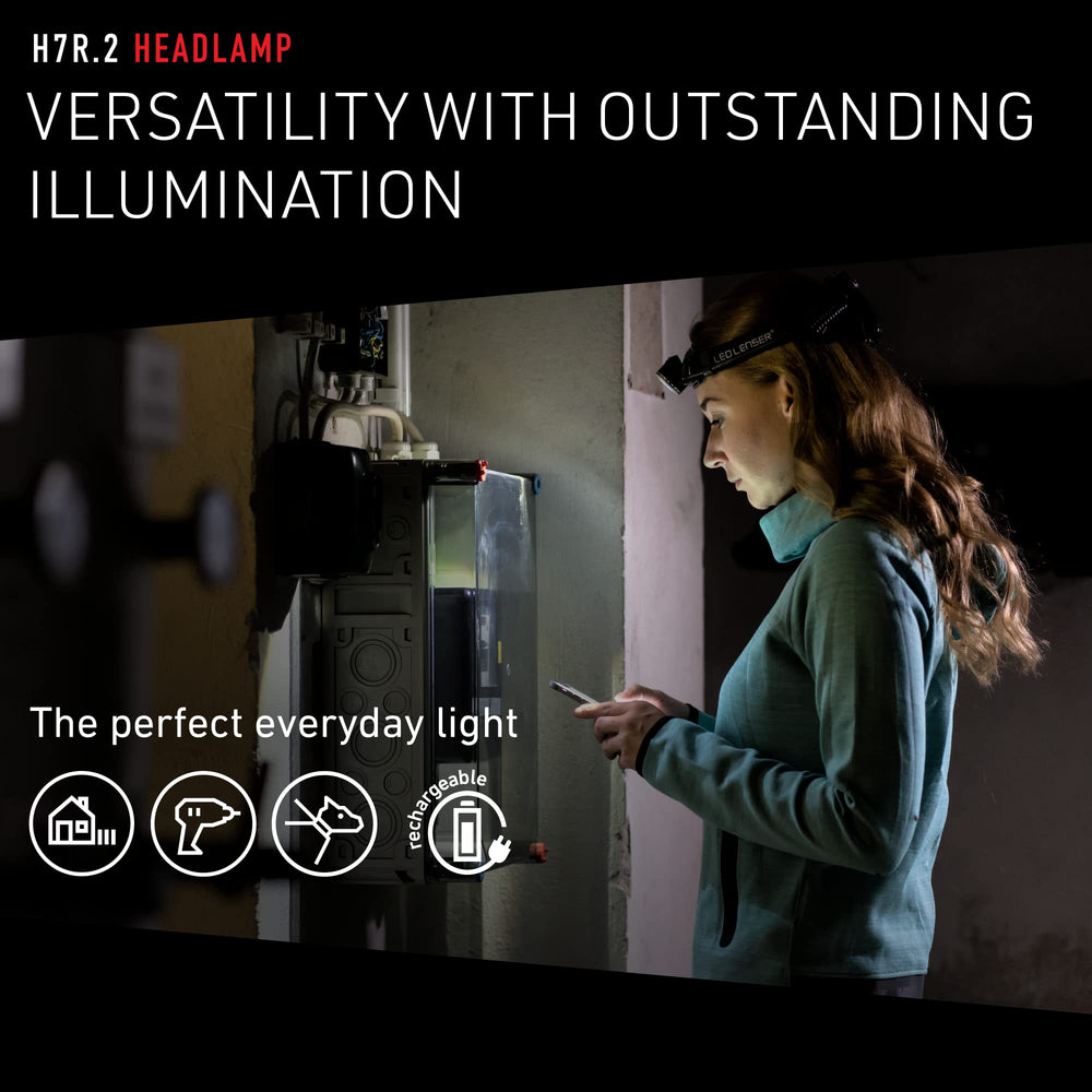 Ledlenser H7R.2 advanced focus system delivering evenly lit work area.