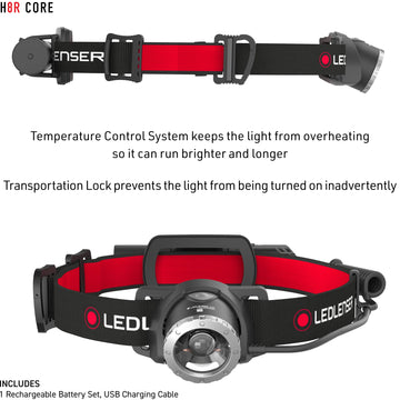 Ledlenser H8R rechargeable light with 3000 mAh battery for long sessions