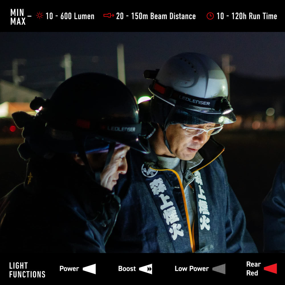 Ledlenser H8R rear red safety light enhancing 360-degree visibility