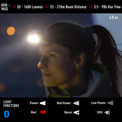 Ledlenser HF8R Core charging via Magnetic Charge for quick top-ups.