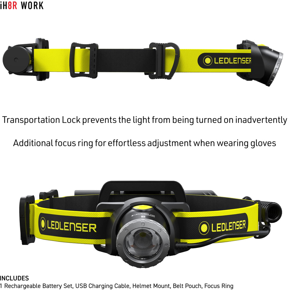 Ledlenser iH8R IP54 rating guards against dust and water splashes on site.