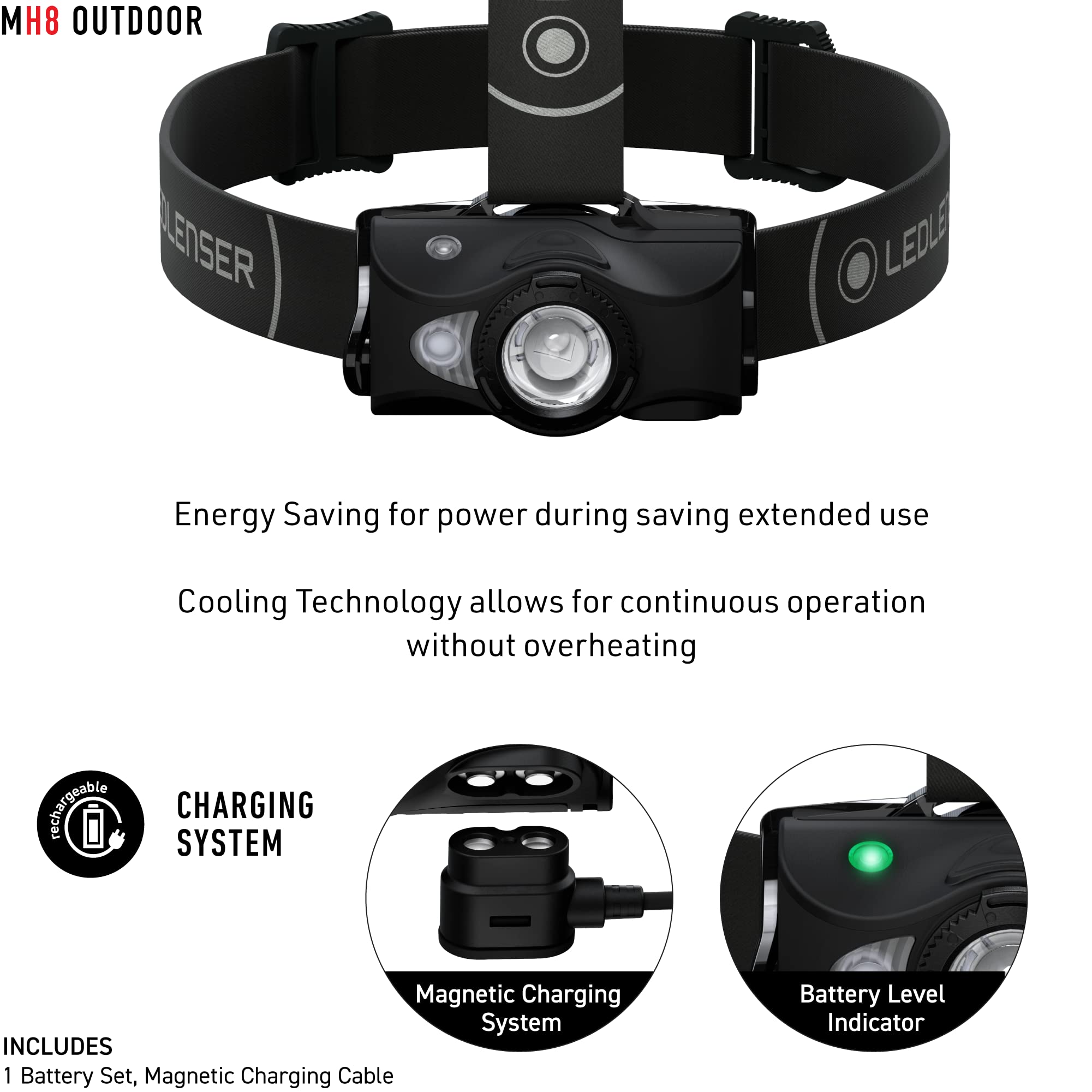 Ledlenser MH8 handheld light held in palm for close-up tasks