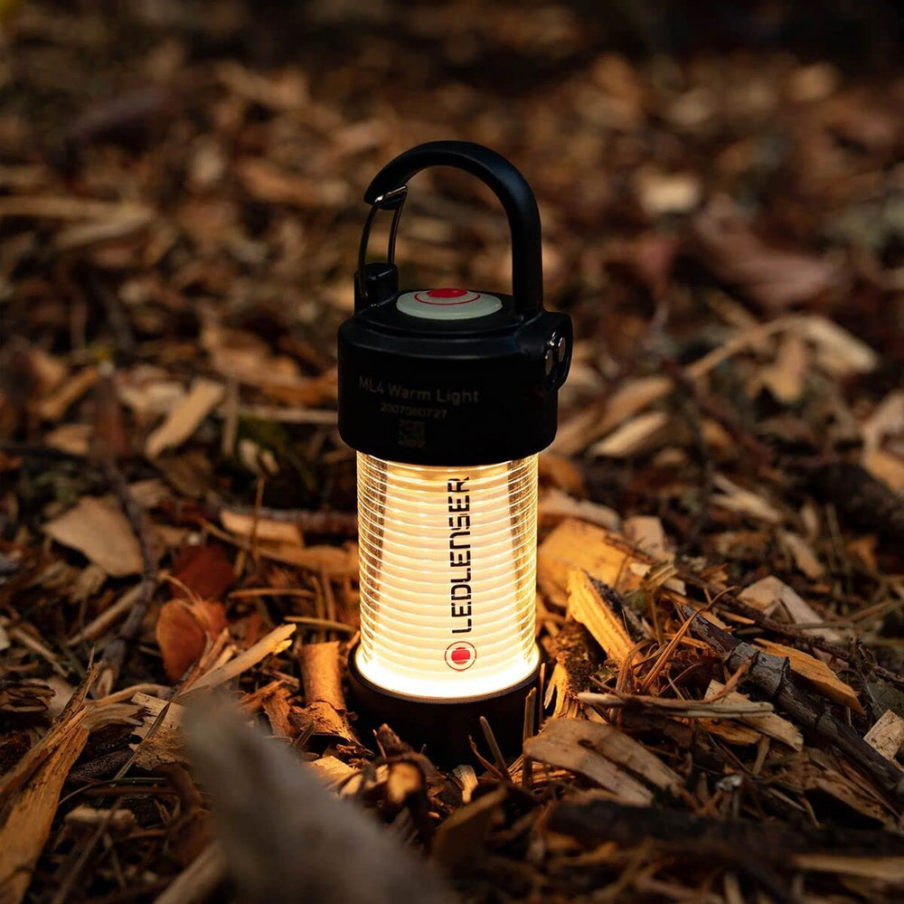 Ledlenser ML4 compact size handheld on backpack for easy travel