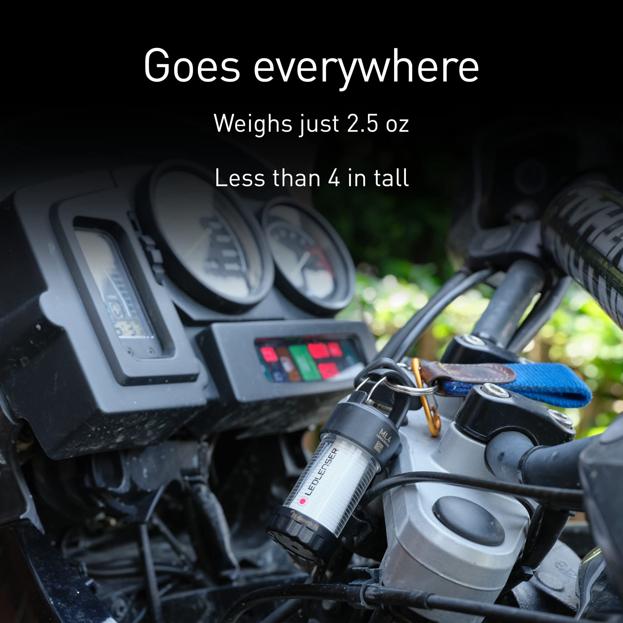 Ledlenser ML4 ultra-lightweight body fits in pack easily