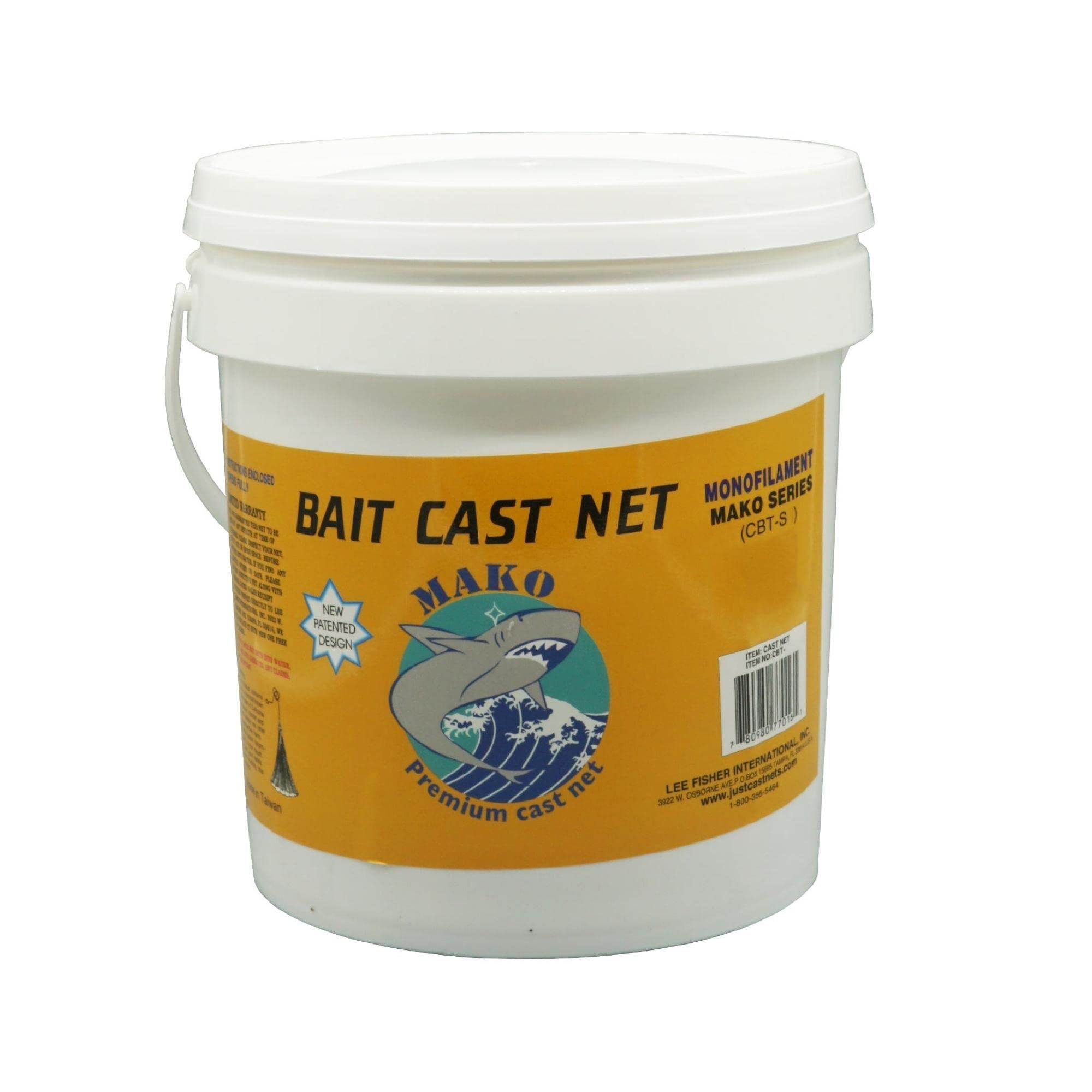 Lee Fisher Mako cast net in a 7ft radius for quick bait casting.