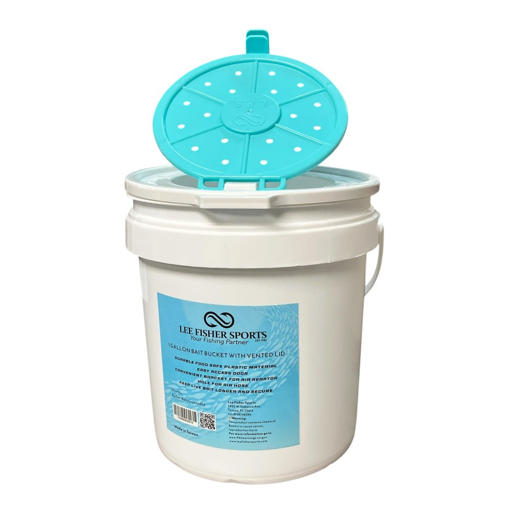 LEE FISHER SPORTS 1gal bait bucket with vented lid for fresh live bait on the go