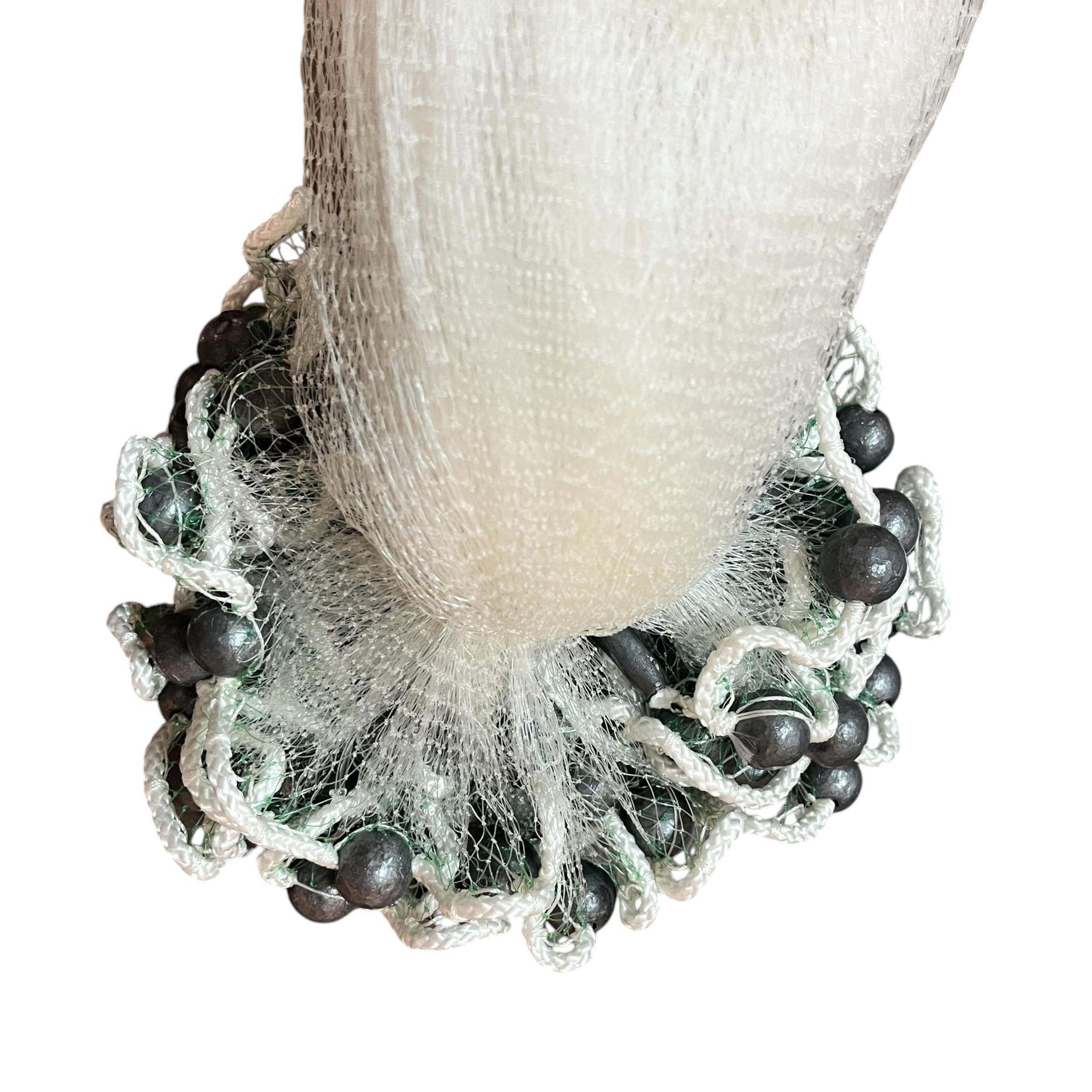 Lee Fisher Sports Bait Buster cast net in white, 6 ft, ready for baiting and retrieval.