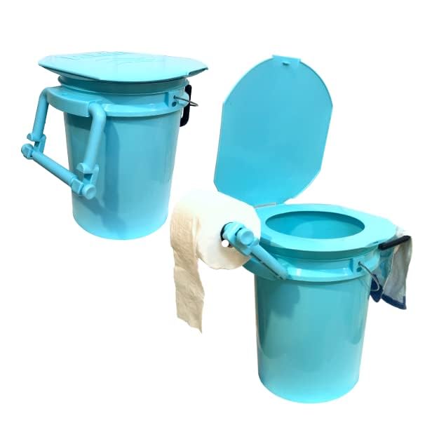 LEE FISHER SPORTS camping toilet in use on a boat or trail.