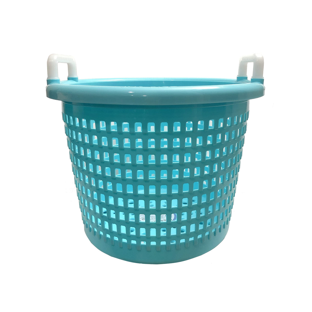 LEE FISHER SPORTS heavy-duty fish basket in aqua blue with handle for durable outdoor use.