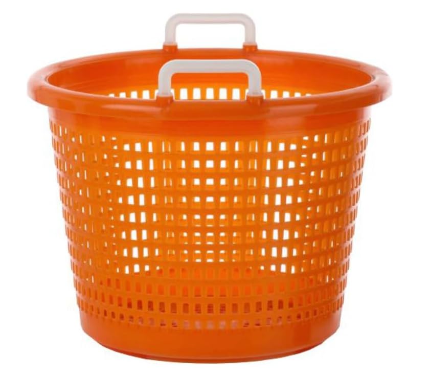 LEE FISHER SPORTS seafood basket in orange, sturdy food-safe option for seafood processing.