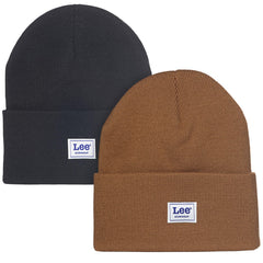 Lee Workwear men's beanie 2-pack shown for all-day warmth in cold weather