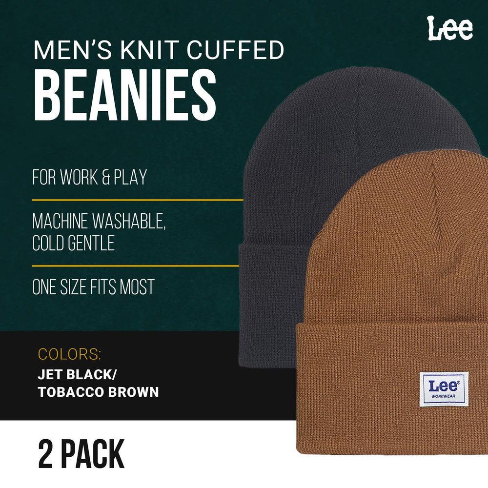 Lee Workwear beanie Jet Black/Charcoal Heather ideal for outdoor tasks