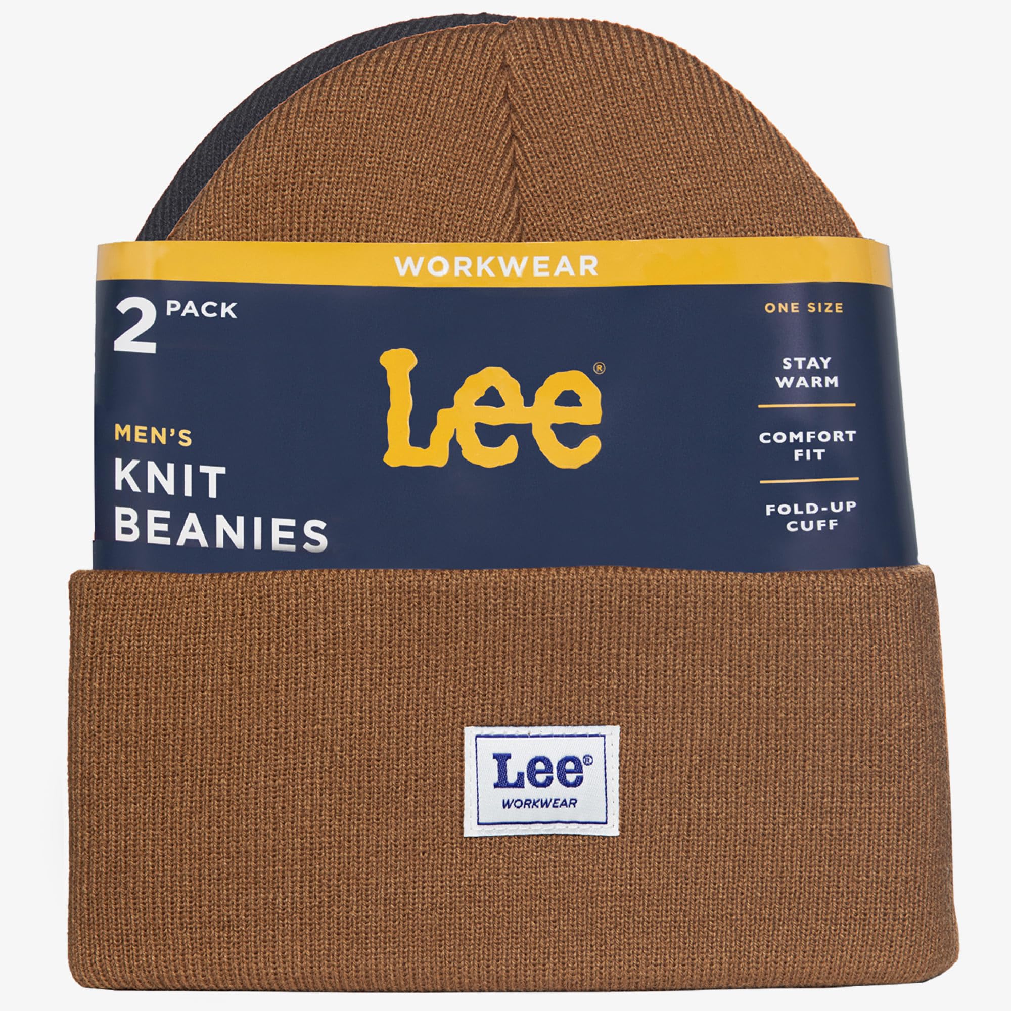 Lee Workwear beanie Jet Black with Vibrant Orange for versatile workwear style