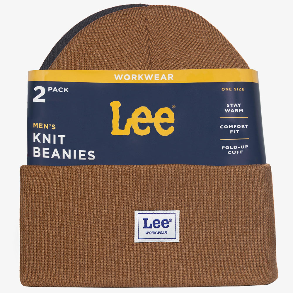 Lee Workwear beanie Jet Black with Vibrant Orange for versatile workwear style
