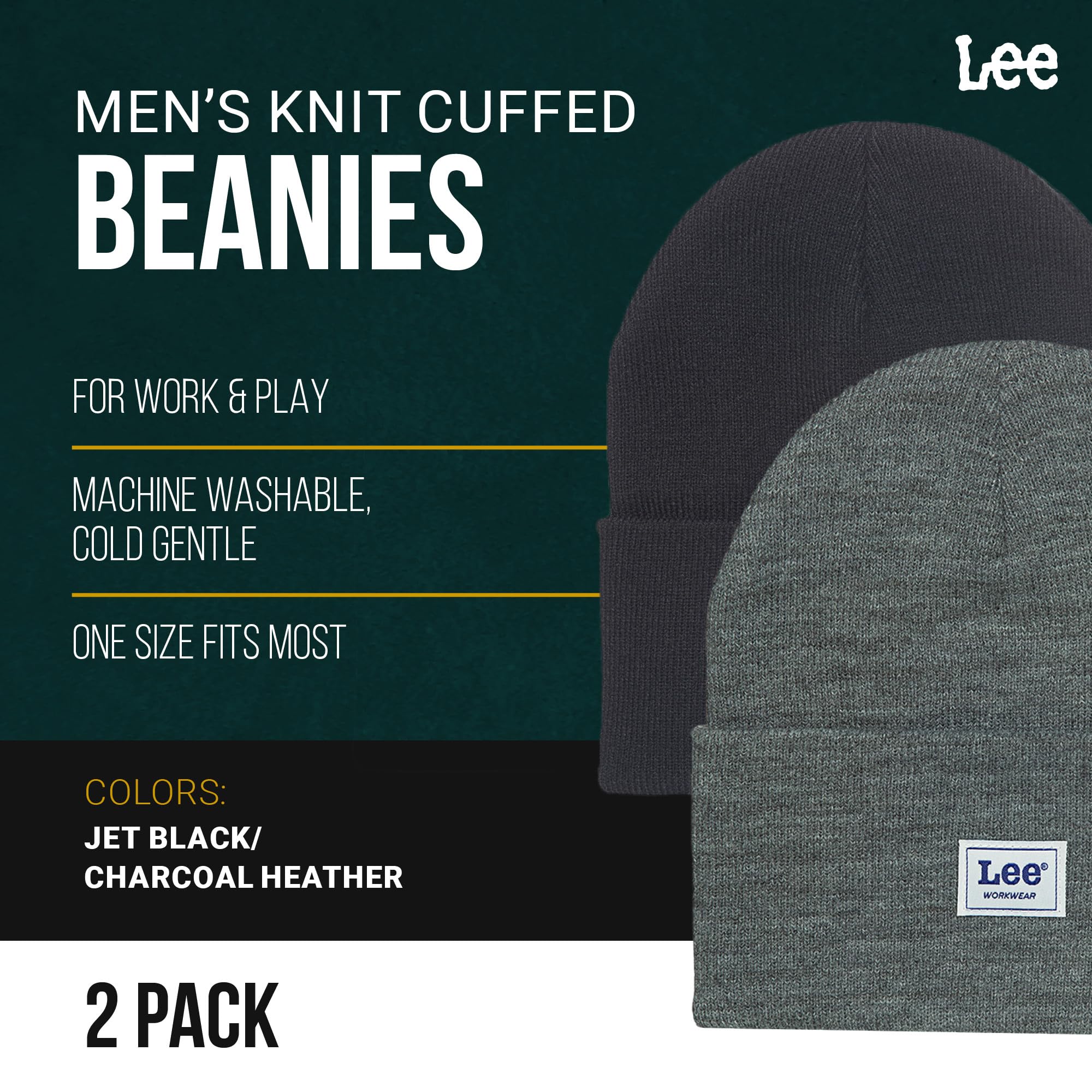 Jet Black and Vibrant Orange two-tone beanie