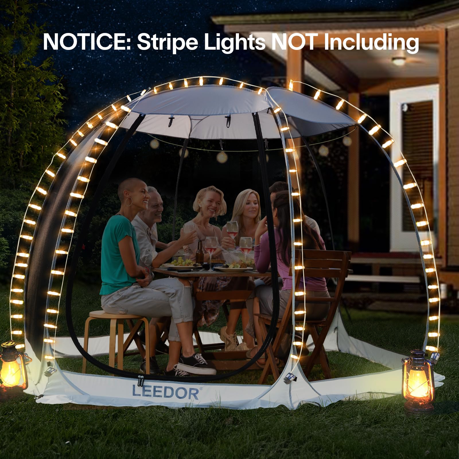LEEDOR outdoor setup supports camping, backyard parties, and picnics.