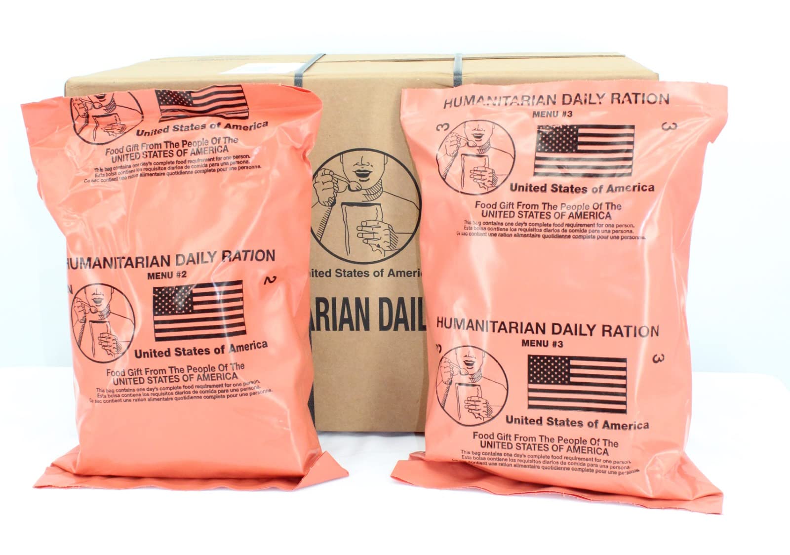 Leevax MRE entrees and sides showcase compact packaging for quick meals outdoors.