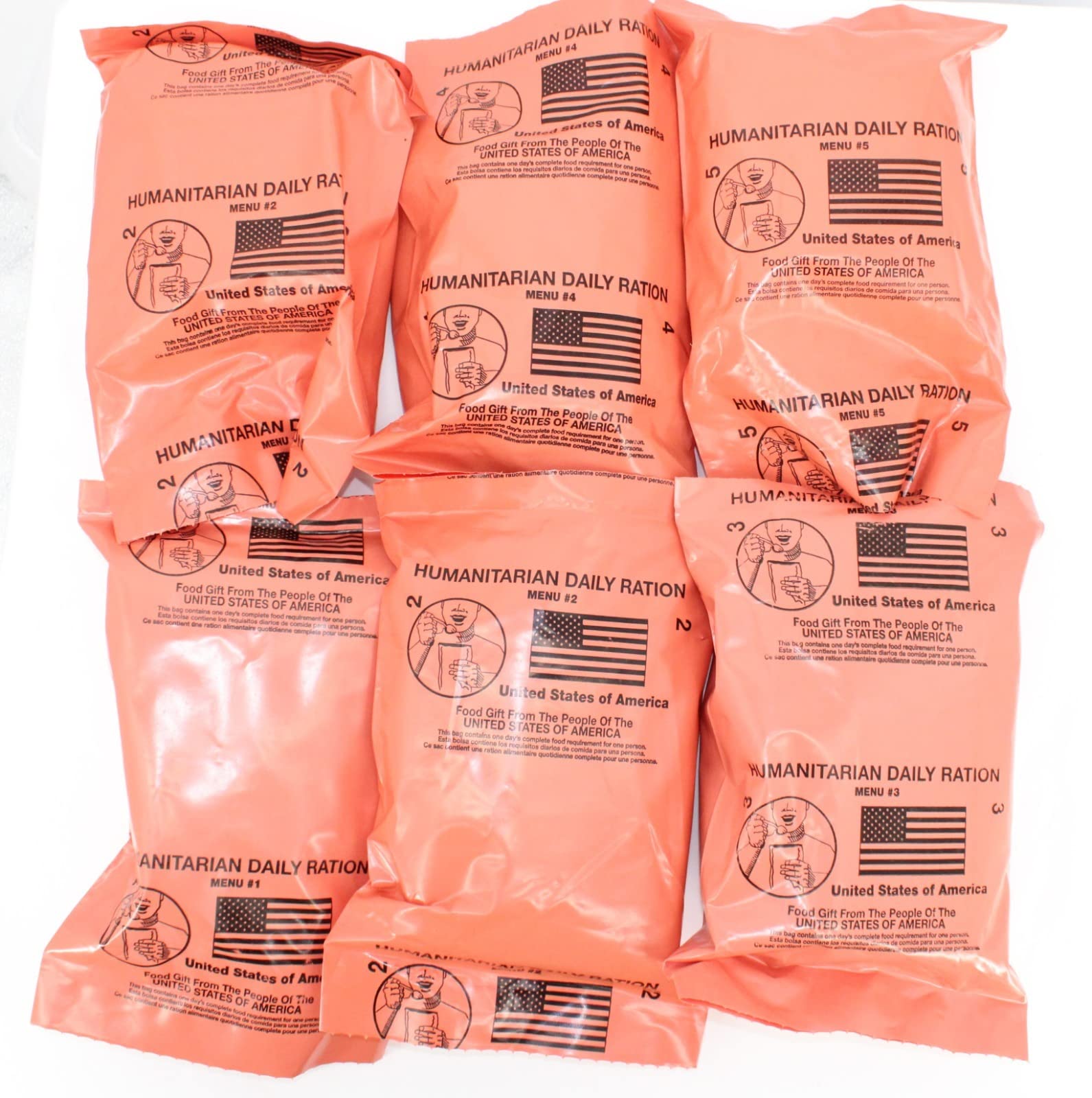Leevax MRE contents: entrées and sides for outdoor dining.