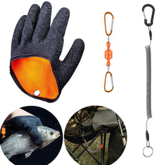 Left hand fishing gloves with magnet release feature
