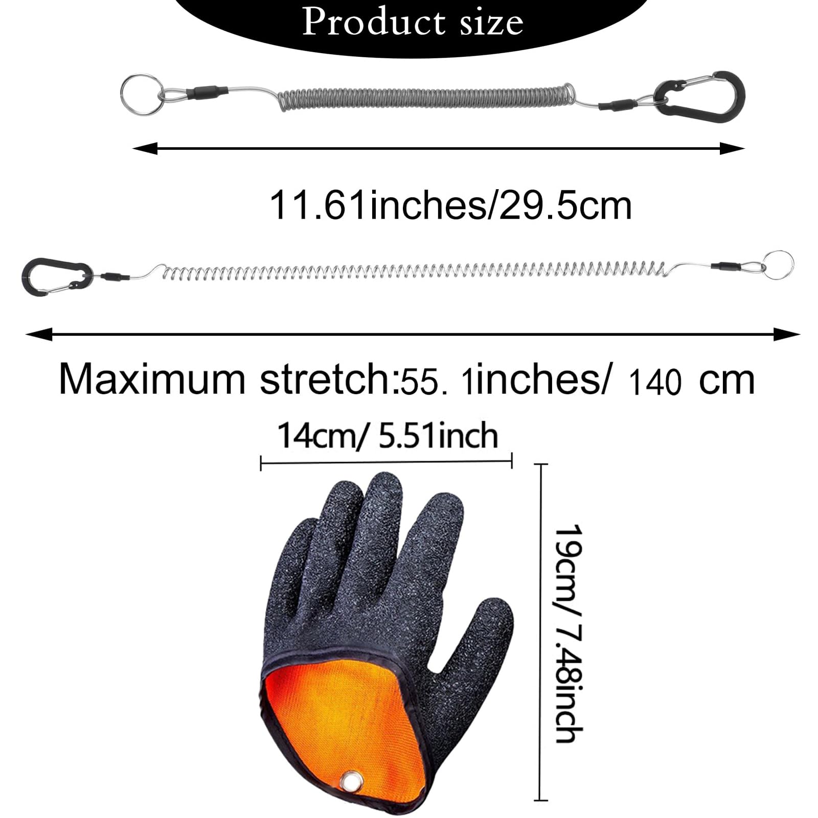 Gloves suitable for fishing, cleaning fish, kayaking