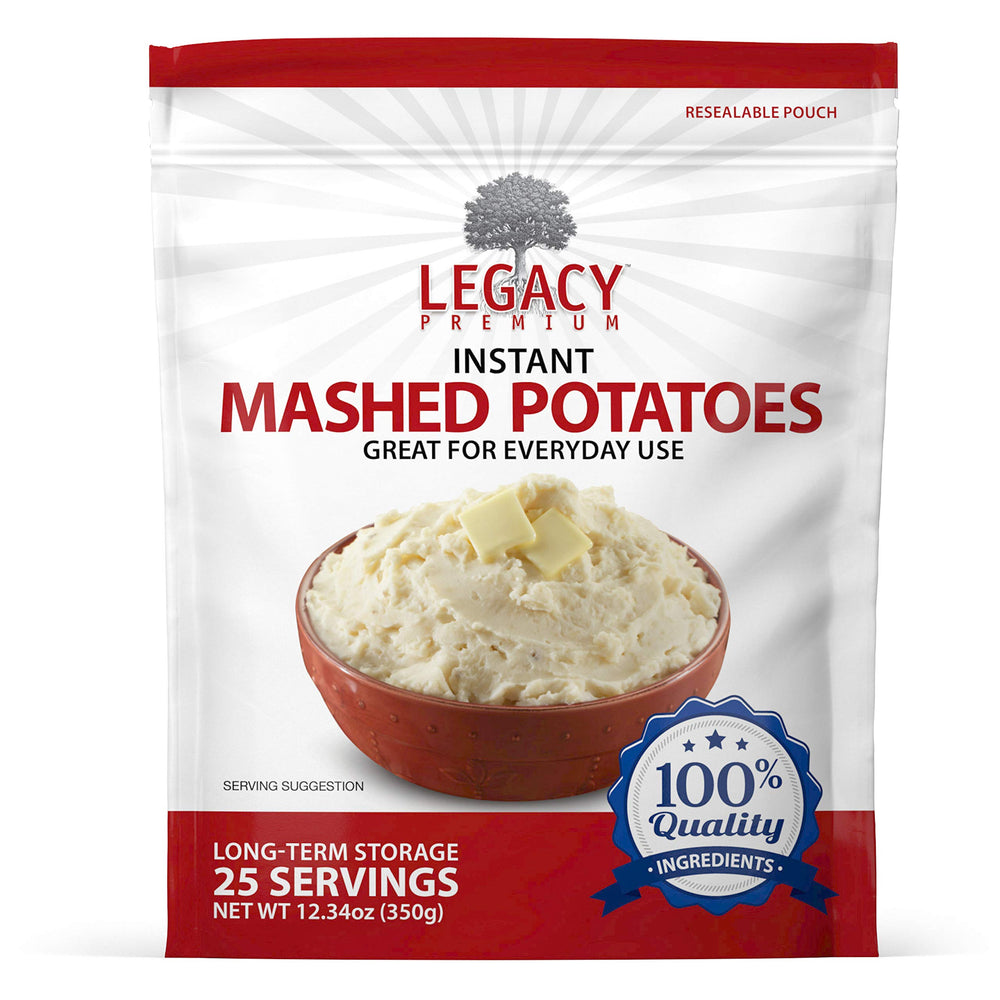 Legacy Premium Essentials Mylar pouch with absorber shows 15-year shelf life.