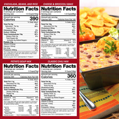 Legacy Premium freeze dried meals in four-serving pouches for easy emergency prep