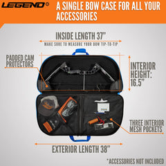 Legend Alpha bow case with backpack straps for hands-free transport