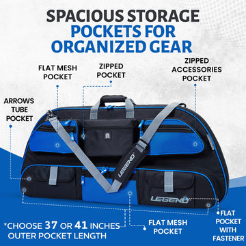 Legend Apollo case thick padding and lining cushion your bow against bumps during transit.