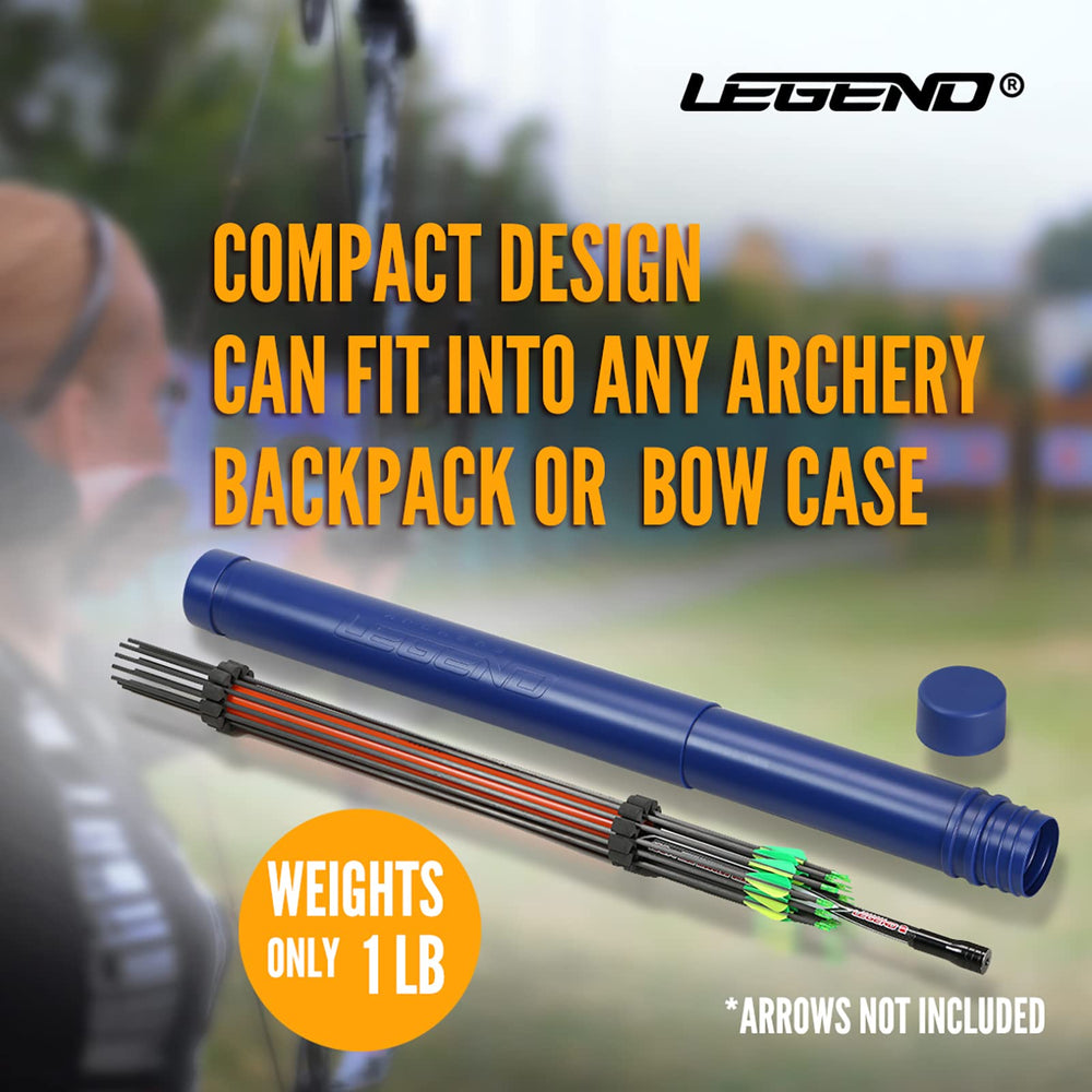 Legend Archery Arrow Tube Case portable design fits in backpack or bow case