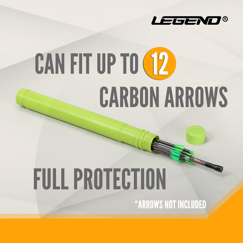 Legend Archery Tube Case 12-carbon arrows stays organized during travel