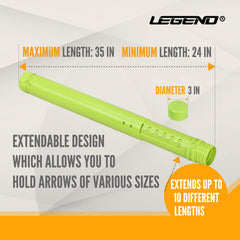 Legend Archery Tube Case 3in diameter fits standard arrow shafts securely