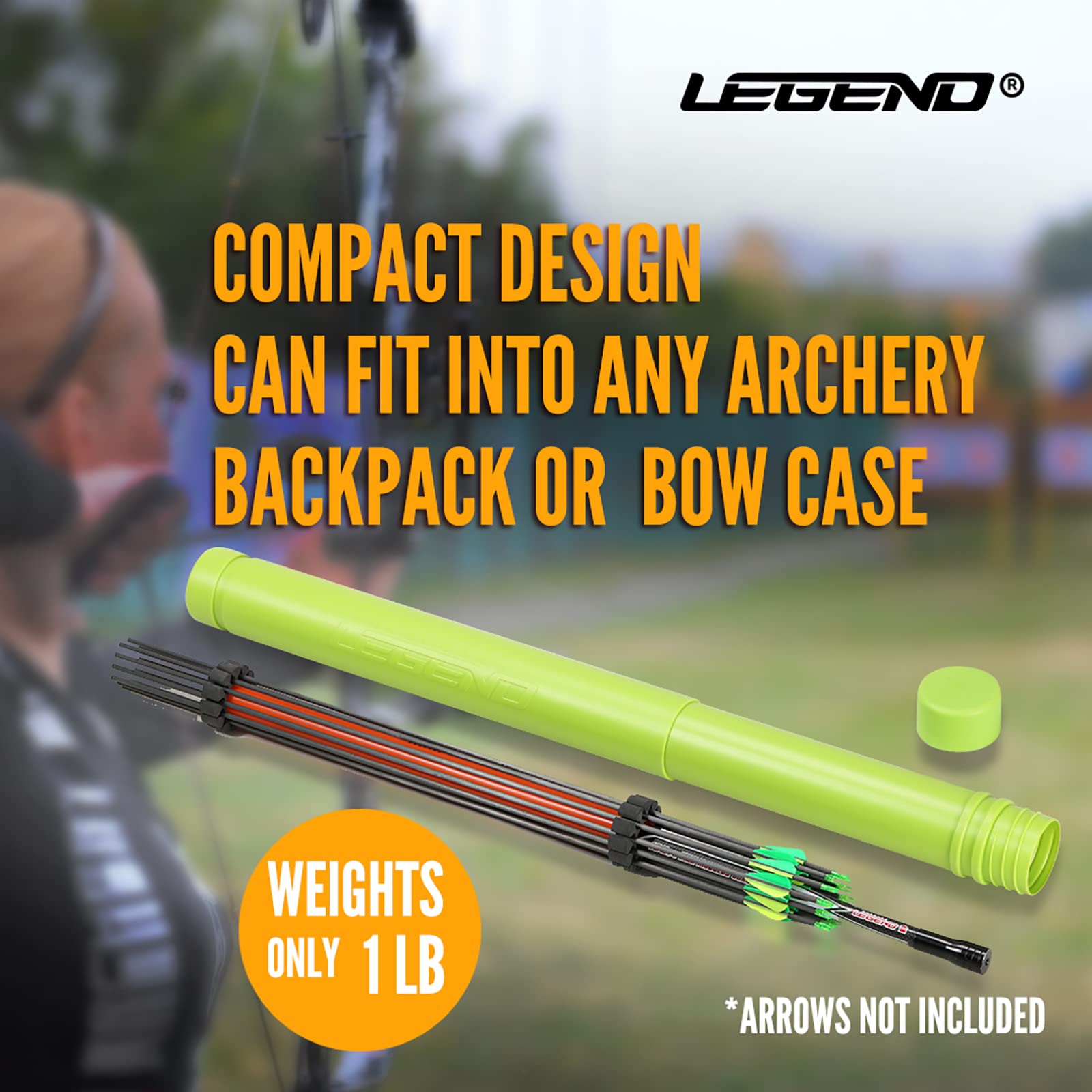 Legend Archery Tube Case travel-friendly design fits packs and travel gear
