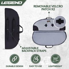 Legend Essential Bow Case compartments illustrate organized storage for accessories