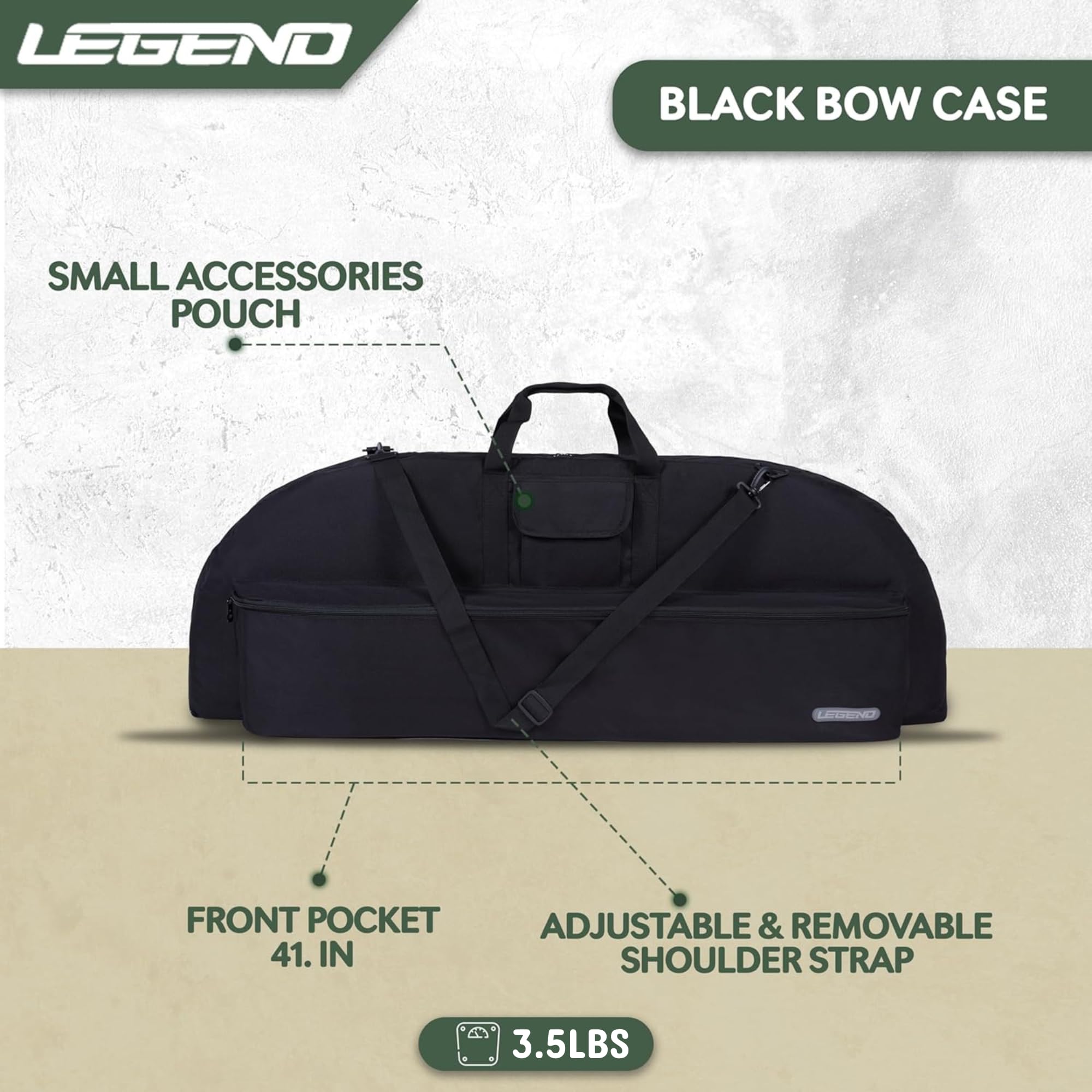 Legend Essential Bow Case side view highlights ergonomic backpack straps for hands-free transport