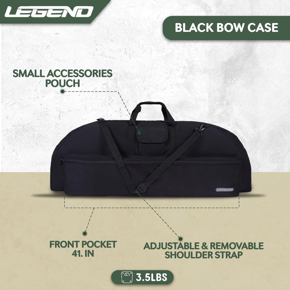 Legend Essential Bow Case side view highlights ergonomic backpack straps for hands-free transport