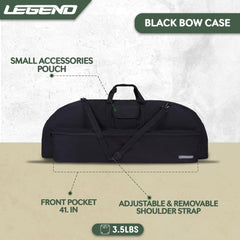 Legend Essential Bow Case side view highlights ergonomic backpack straps for hands-free transport