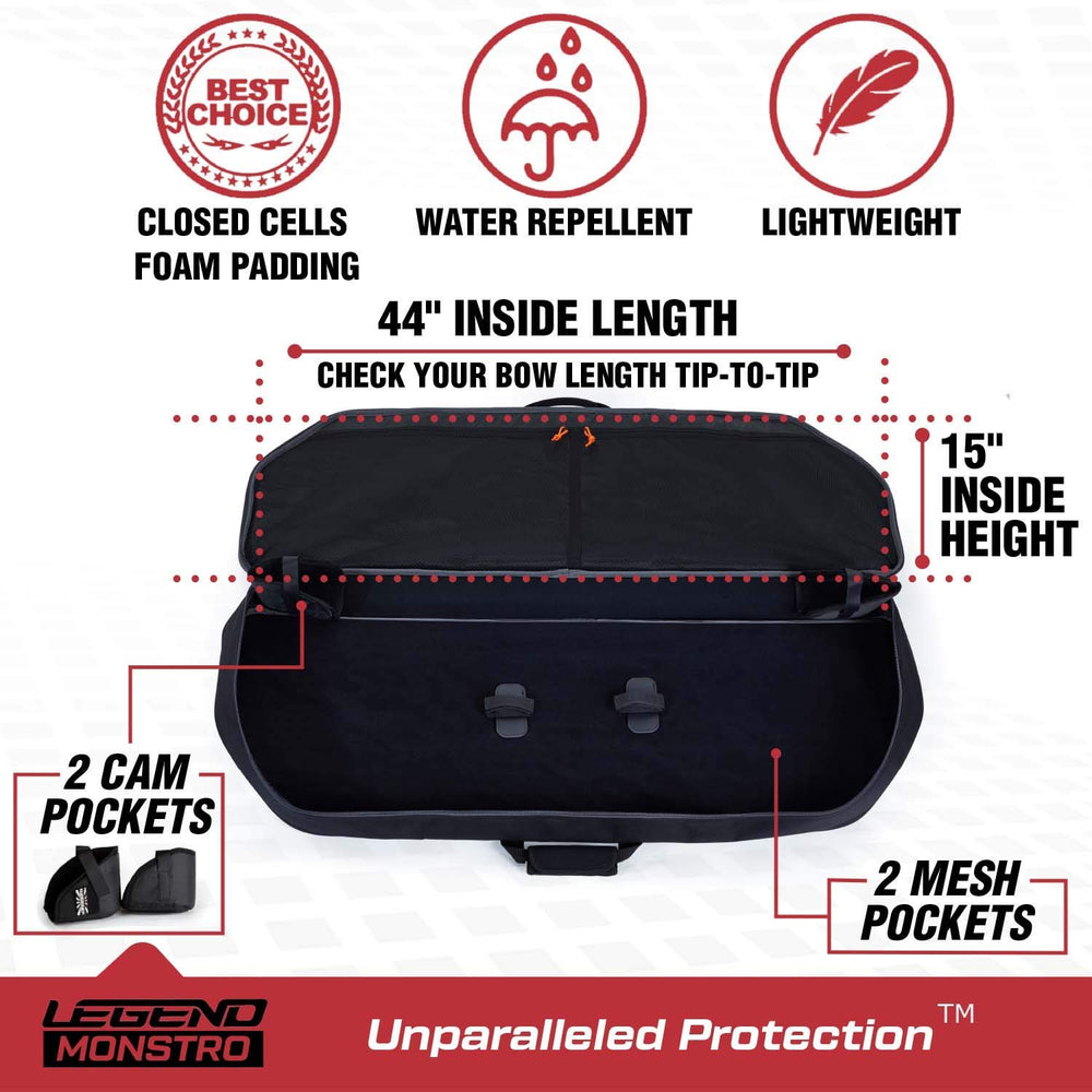 Legend Monstro 37-inch arrow tube pocket keeps arrows organized and ready.
